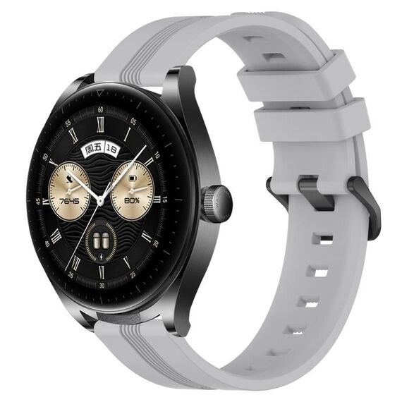Per Huawei Watch Buds Cinturino in silicone a strisce concave da 22 mm (grigio)