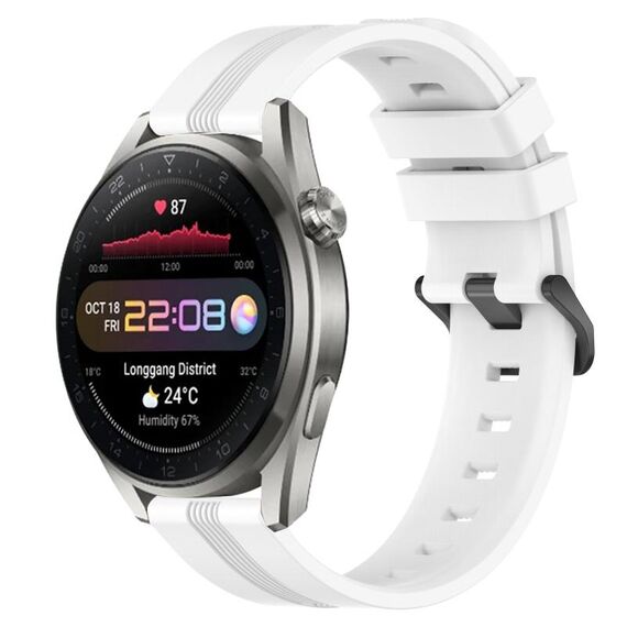 Per Huawei Watch 3 Pro Nuovo cinturino in silicone a strisce concave da 22 mm (bianco)