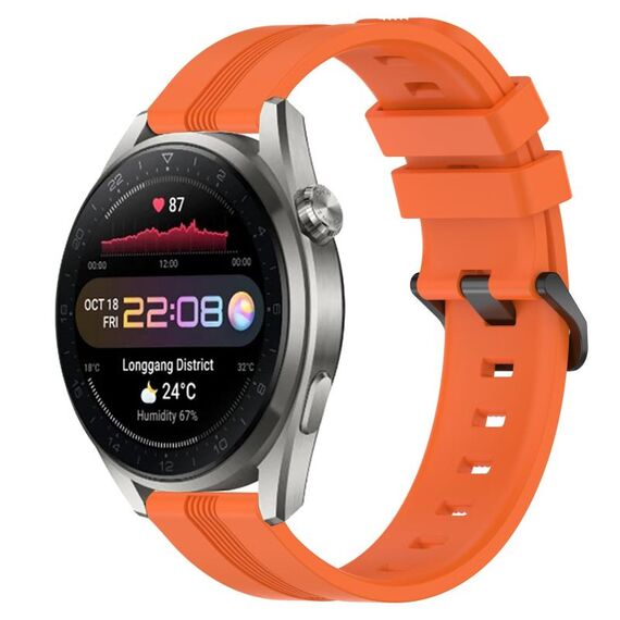 Per Huawei Watch 3 Cinturino in silicone a strisce concave da 22 mm (arancione)
