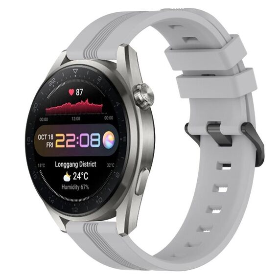 Per Huawei Watch 3 Pro Cinturino in silicone a strisce concave da 22 mm (grigio)