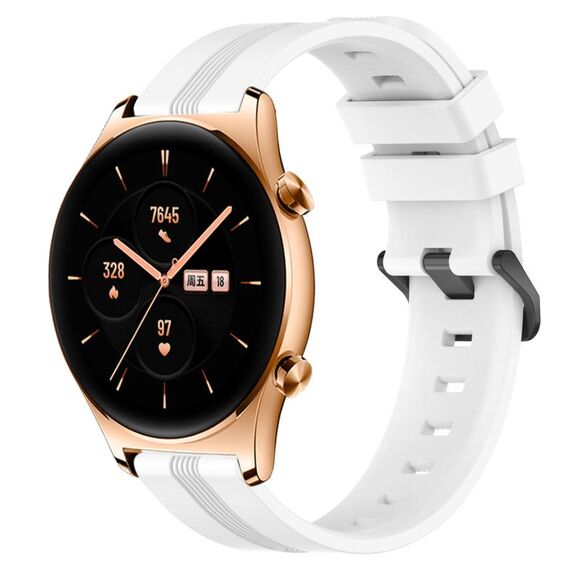 For Honor Watch GS 3 Cinturino in silicone a strisce concave da 22 mm (bianco)