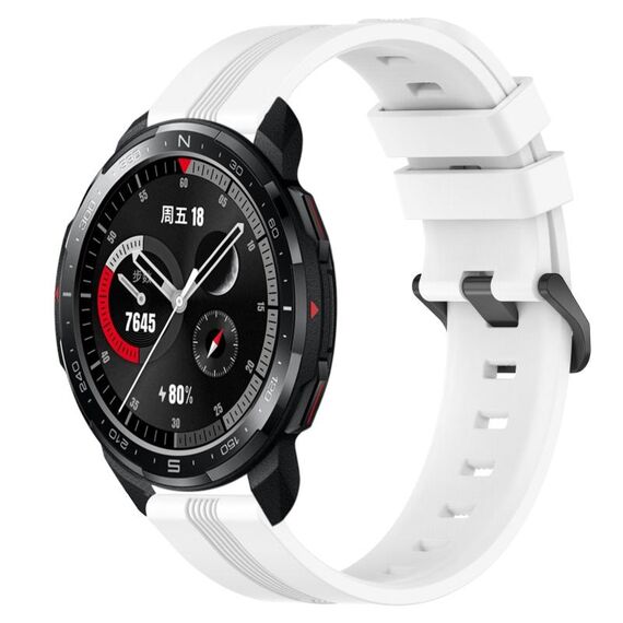 Cinturino in silicone a strisce concave da 22 mm per orologio Honor Watch GS Pro (bianco)