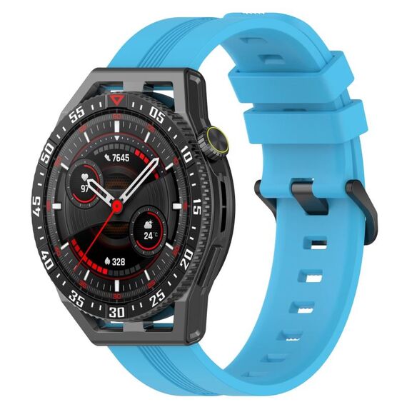Per Huawei Watch GT3 SE Cinturino in silicone a strisce concave da 22 mm (blu cielo)