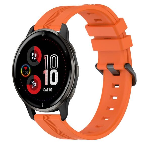 Per Garmin Venu 2 Plus cinturino in silicone a strisce concave da 20 mm (arancione)