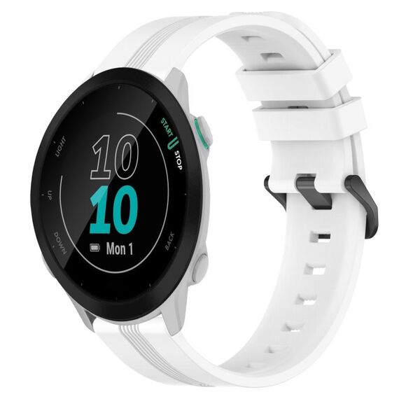 Per Garmin Forerunner 158 Cinturino in silicone a strisce concave da 20 mm (bianco)
