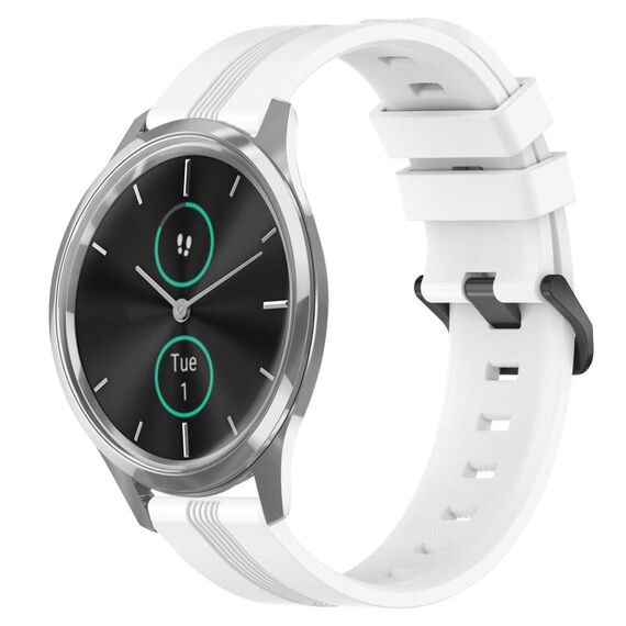 Per Garmin Garmin Move Luxe Cinturino in silicone a strisce concave da 20 mm (bianco)