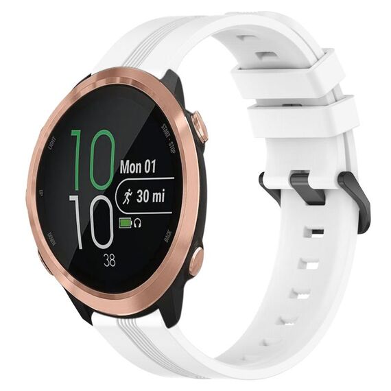 Per Garmin Forerunner 645 Music Cinturino in silicone a strisce concave da 20 mm (bianco)