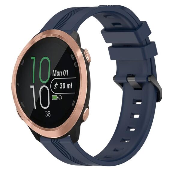 Per Garmin Forerunner 645 Music Cinturino in silicone a strisce concave da 20 mm (blu navy)