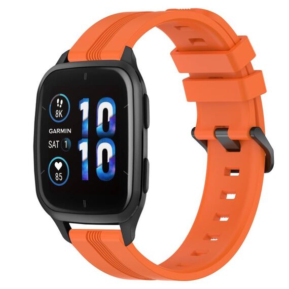 Per Garmin Forerunner Sq2 Cinturino in silicone a strisce concave da 20 mm (arancione)