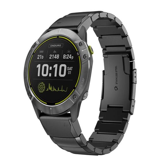 Per Garmin Enduro 26mm cinturino in acciaio inossidabile con guscio di tartaruga (nero)