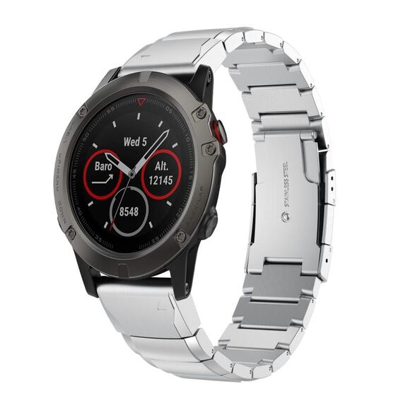 Per Garmin Fenix 5X Sapphire 26mm Cinturino in acciaio inossidabile con guscio di tartaruga (Sliver)
