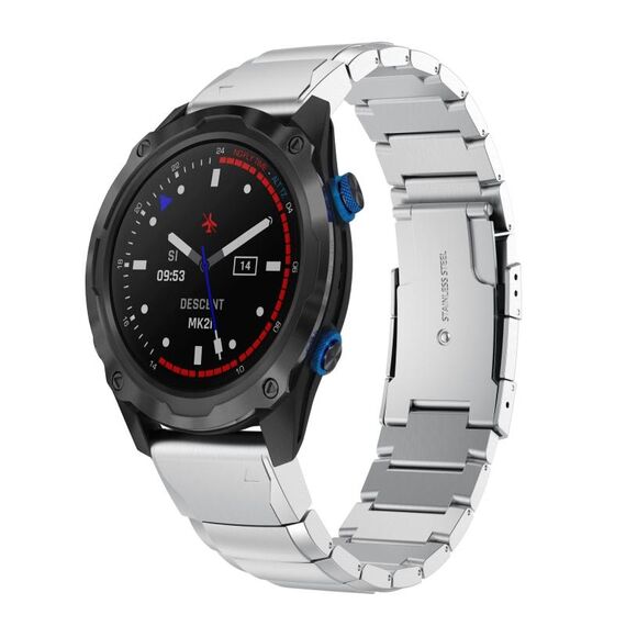 Per Garmin Descent MK 2i 26mm Cinturino in acciaio inossidabile con guscio di tartaruga (Sliver)