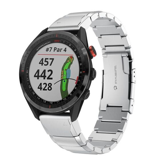 Per Garmin Approach S62 22mm Cinturino in acciaio inossidabile con guscio di tartaruga (argento)