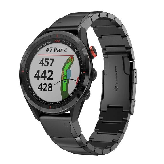 Per Garmin Approach S62 22mm Cinturino in acciaio inossidabile con guscio di tartaruga (nero)