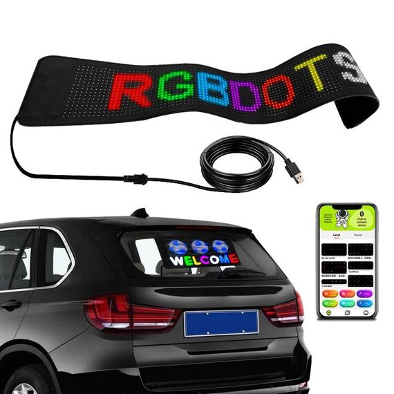 S1664RGB 390x107mm Car LED Display flessibile Controllo APP per telefono cellulare Connessione Bluetooth