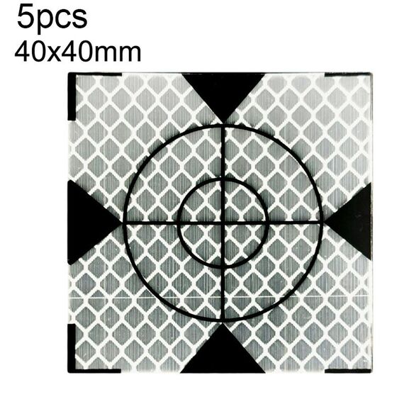 5 pezzi FP001 Adesivo riflettente per mappatura tunnel diamante Adesivo punto di misurazione monitoraggio, dimensioni: 40x40mm con triangolo