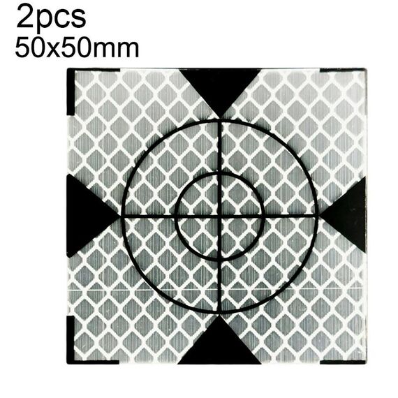 2 pezzi FP001 Adesivo riflettente per mappatura tunnel diamante Adesivo punto di misurazione monitoraggio, dimensioni: 50x50mm con triangolo