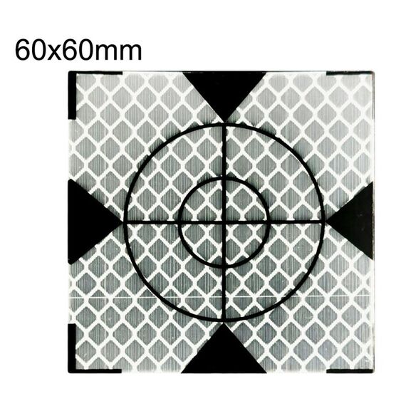 FP001 Adesivo riflettente per mappatura tunnel diamantato Monitoraggio punto di misurazione, dimensioni: 60x60mm con triangolo
