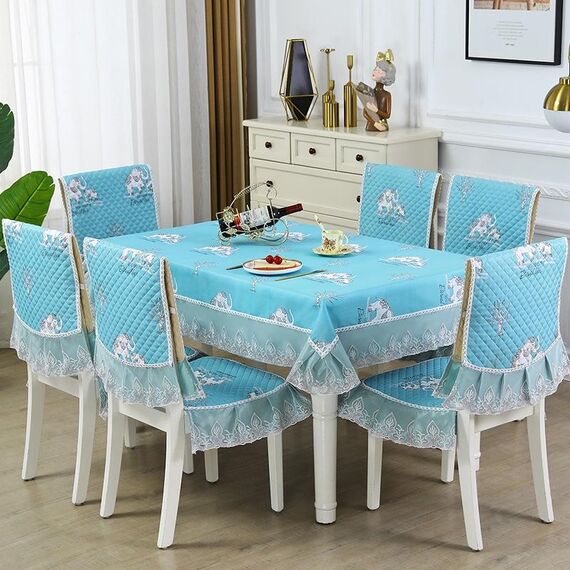 Copertura antiscivolo per tavolo da pranzo/sedia per la casa, dimensioni: tovaglie 130x180 cm (verde elefante africano)
