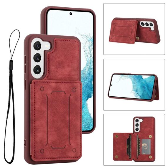 Per Samsung Galaxy S22 5G Dream Cover posteriore magnetica Custodia a portafoglio per telefono (rosso)