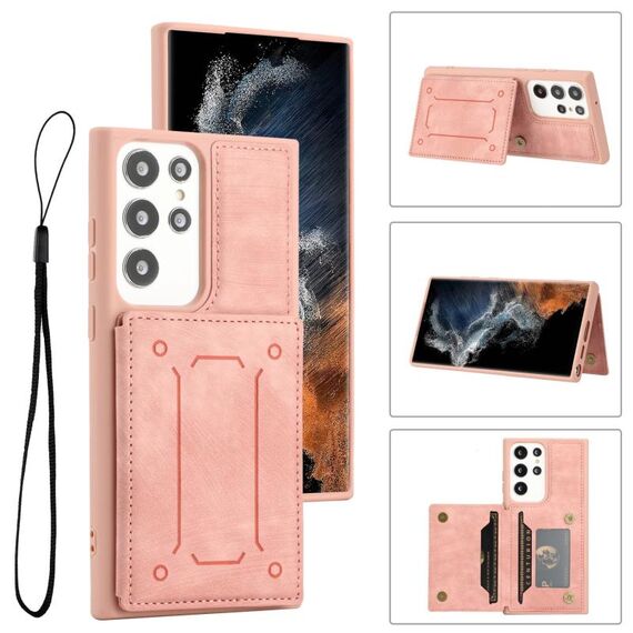 Per Samsung Galaxy S21 Ultra 5G Dream Cover posteriore magnetica Custodia a portafoglio per telefono (rosa)