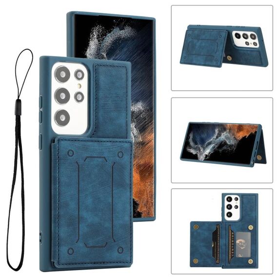 Per Samsung Galaxy S21 Ultra 5G Dream Cover posteriore magnetica Custodia a portafoglio per telefono (blu)