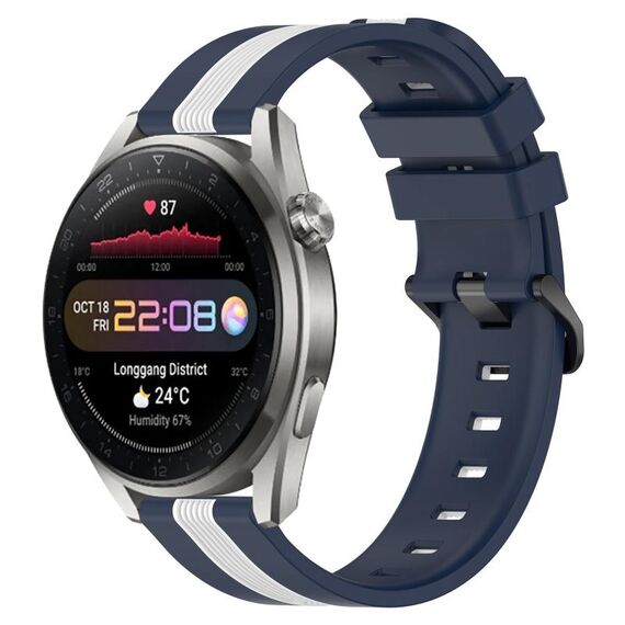 Per Huawei Watch 3 Pro Nuovo cinturino in silicone bicolore verticale da 22 mm (blu + bianco)