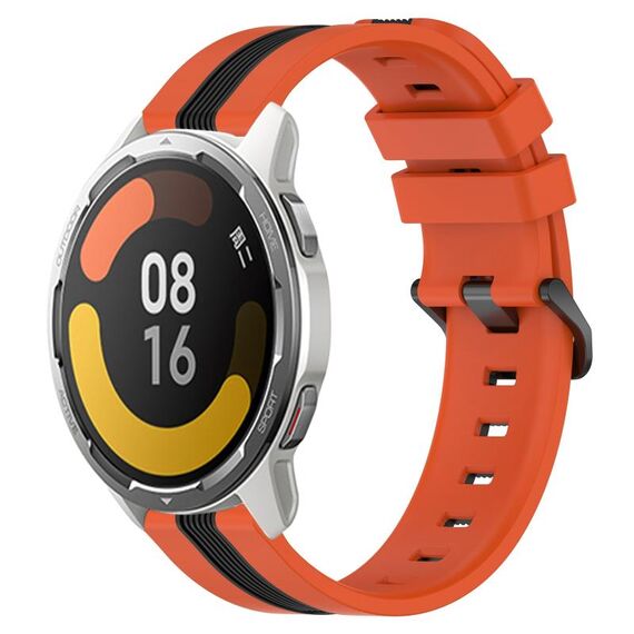 Per Xiaomi MI Watch Color 2 22mm Cinturino in silicone bicolore verticale (arancione + nero)