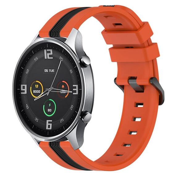 Per Xiaomi MI Watch Color 22mm Cinturino in silicone bicolore verticale (arancione + nero)