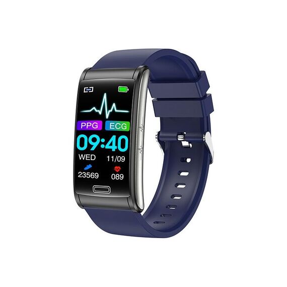 E600 Schermo a colori da 1,47 pollici Smart Watch Supporto per cinturino in silicone Monitoraggio della frequenza cardiaca / Monitoraggio della pressione sanguigna(Blu)