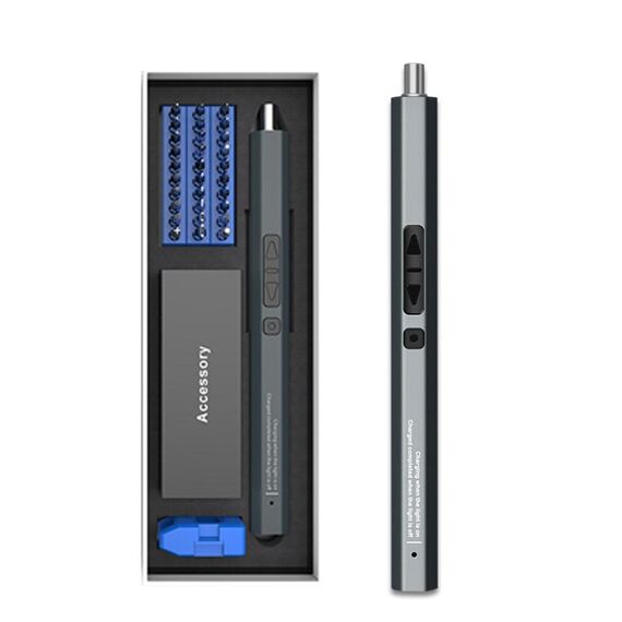 Set di mini cacciaviti elettrici ricaricabili 36 in 1 con illuminazione a 3 LED (blu)