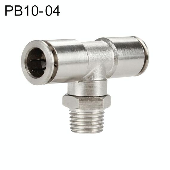 PB10-04 LAIZE Raccordo rapido pneumatico con ramo a T maschio in rame nichelato