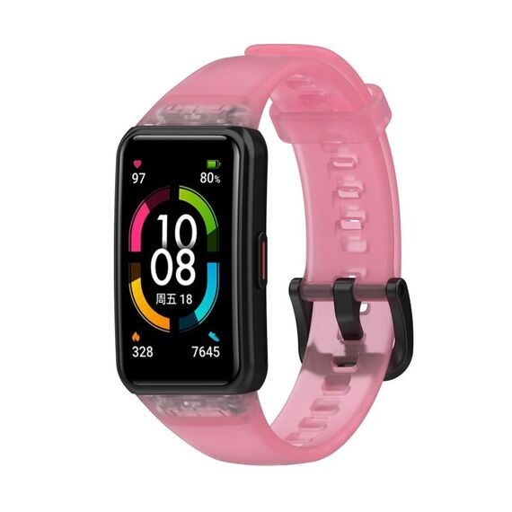 Per Honor Band 7 cinturino in TPU trasparente (rosa)