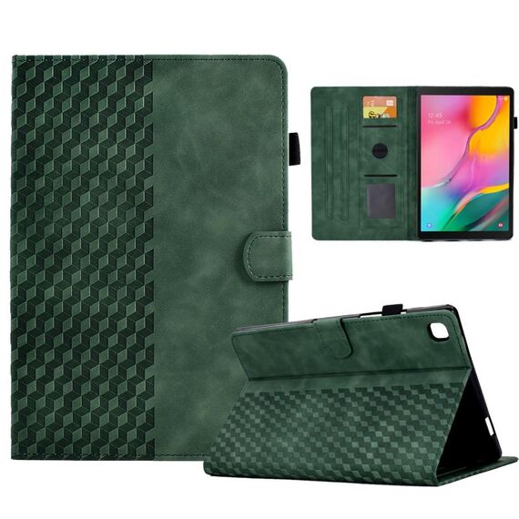 Custodia per tablet in pelle goffrata rombo per Samsung Galaxy Tab A 10.1 T510 / T515 2019 (verde)