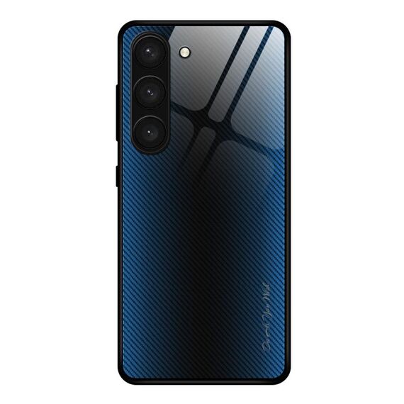Per Samsung Galaxy S23 5G Custodia in TPU con vetro sfumato texture (blu)