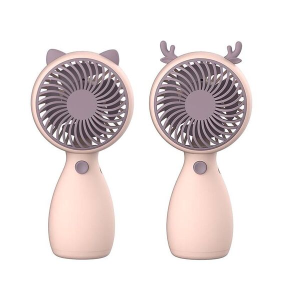 Mini ricarica USB MLS6035 da 2 pezzi con ventola piccola con cordino, consegna casuale stile (rosa)