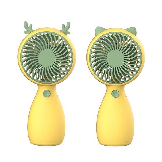 Mini ricarica USB MLS6035 da 2 pezzi con piccolo ventilatore a cordino, consegna casuale stile (giallo)