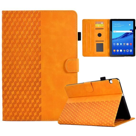 Per Huawei MatePad T5 10.0 Custodia Smart Tablet in pelle goffrata rombo (cachi)