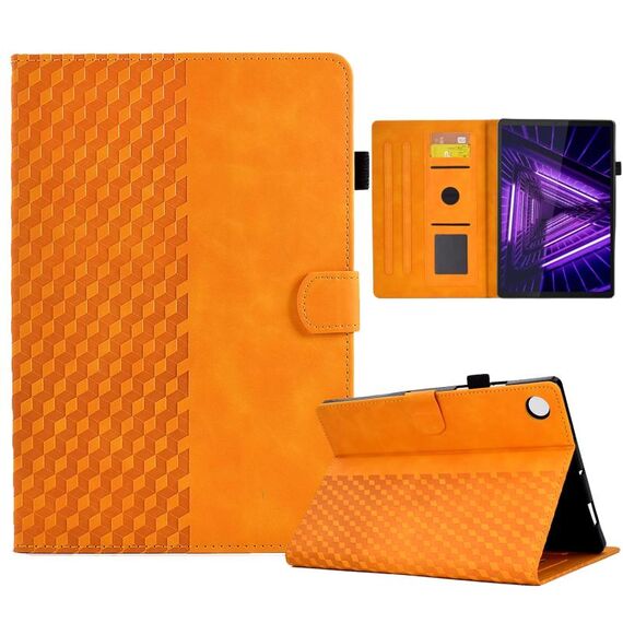 Per Lenovo Tab M10 / M10 Plus FHD X606F Custodia per tablet in pelle goffrata con rombo (cachi)