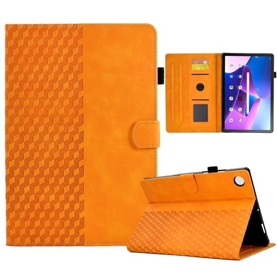 Per Lenovo Tab M10 Plus Gen 3 Custodia Smart Tablet in pelle goffrata rombo (cachi)