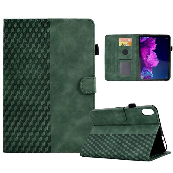 Per Lenovo Tab P11 / J606F Custodia Smart Tablet in pelle goffrata rombo (verde)