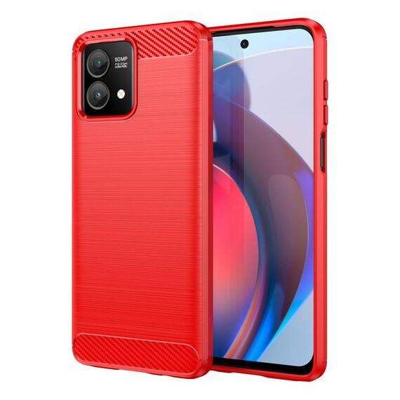 Per Motorola Moto G Stylus 5G 2023 Custodia per telefono TPU in fibra di carbonio con trama spazzolata (rosso)