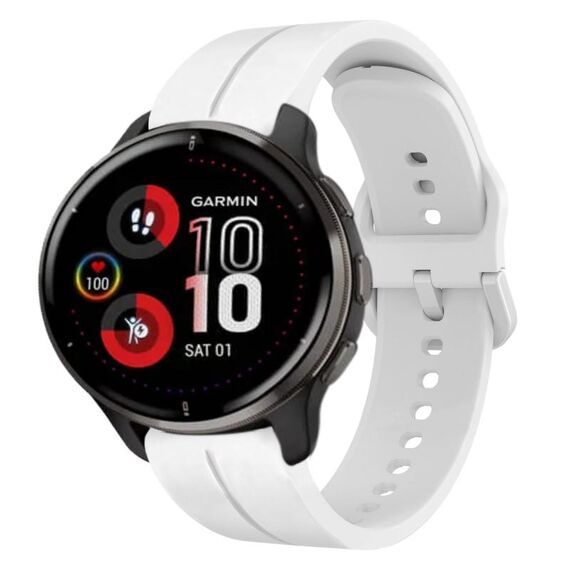 Per cinturino in silicone Garmin Venu 2 Plus 20mm Loop (bianco)