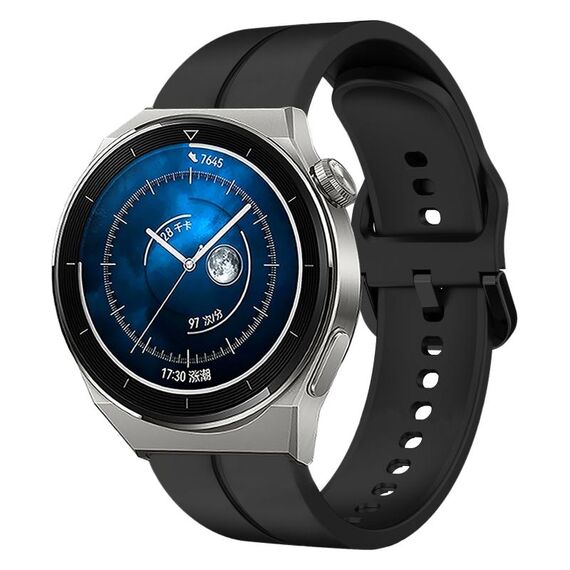 Per Huawei Watch GT3 Pro 43mm 20mm cinturino in silicone con cinturino (nero)