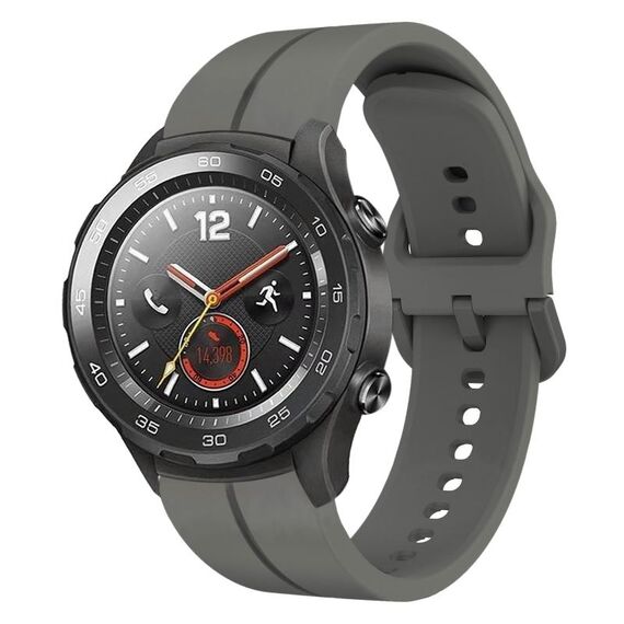 Per Huawei Watch 2 cinturino in silicone con anello da 20 mm (grigio scuro)