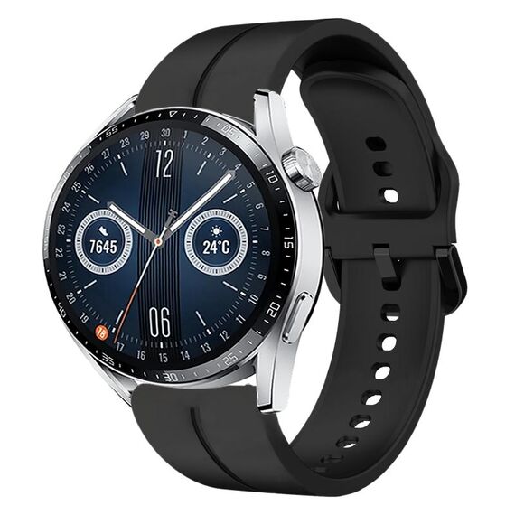 Per Huawei Watch GT3 46mm 22mm cinturino in silicone con cinturino (nero)