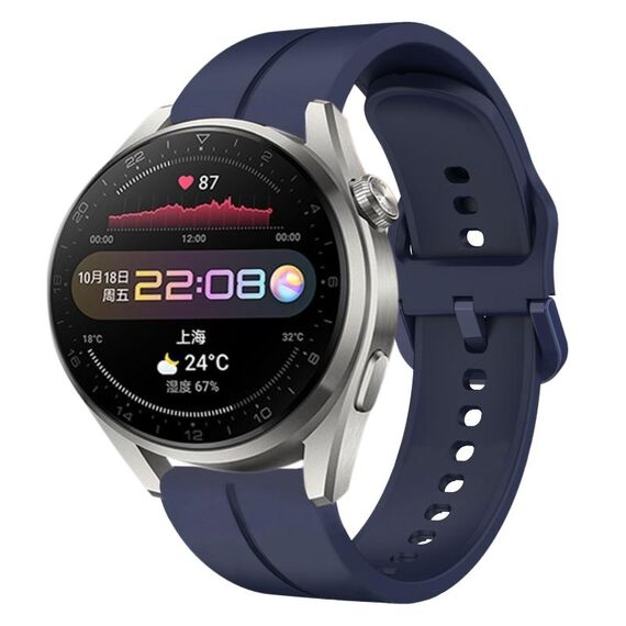 Per Huawei Watch 3 Pro cinturino in silicone da 22 mm con cinturino (blu navy)
