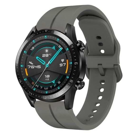 Per Huawei GT2 46mm 22mm cinturino in silicone con cinturino (grigio scuro)