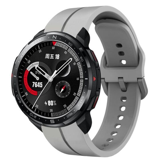 Cinturino per orologio in silicone con cinturino da 22 mm per orologio Honor Watch GS Pro (grigio)