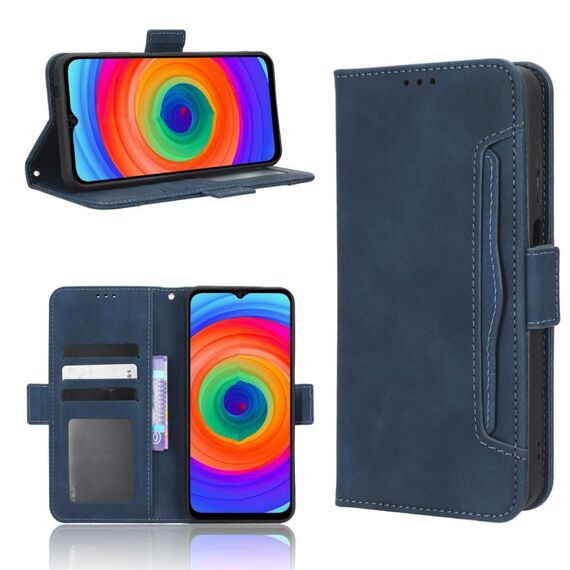 Per Ulefone Note 14 Skin Feel Calf Texture Slot per schede Custodia in pelle per telefono (blu)